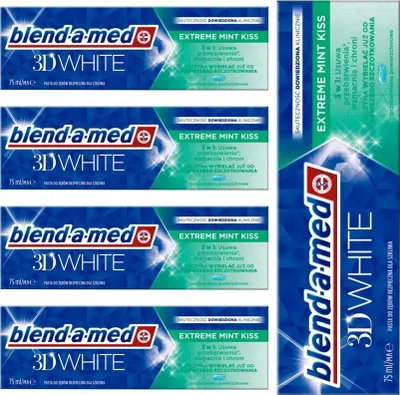 Immagine prodotto di Blend-A-Med | Dentifricio - Dentifricio 3D White Extreme Menta Kiss - 75 ml - Sbiancante - Gusto fresco - Protezione contro la carie