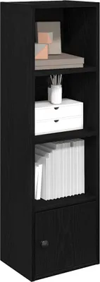Zdjęcie produktu dla Maison Exclusive – regał na książki w kolorze czarnego dębu 31 x 24 x 102 cm Materiał drewnopochodny
