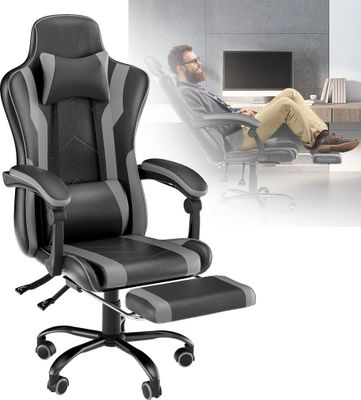 LZQ herní židle herní kancelářská židle manažerská kancelářská židle ergonomická, čalouněné područky, houpací mechanismus, nosnost do 150 kg, výtah testován šedá barva