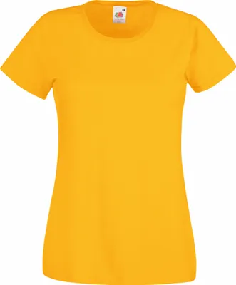 Produktbild von Fruit Of The Loom Lady-Fit Damen T-Shirt (5 Stück/Packung) BC4810 (XS) (Sonnenblumengelb)