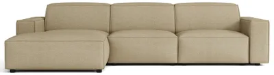 Image de Selsey Sellmo - Canapé d'angle, tissu en velours, couleur beige foncé, 287 cm