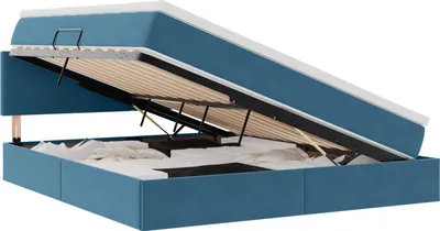 Zdjęcie produktu dla Łóżko z miejscem do przechowywania Ciemnoniebieski 160 x 200 cm