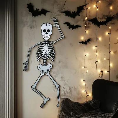Image de Décoration d'Halloween - squelette - en mousse - 85 x 18 cm