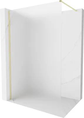 Produktbild von Mexen Kioto-X Duschwand Walk-in 140 x 200 cm, Mattglas 10 mm, Gebürstetes Gold - 800-140-101-55-30-X