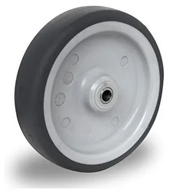 Produktbild von Einbaurad 125 mm aus thermoplastischem Gummi mit Edelstahl