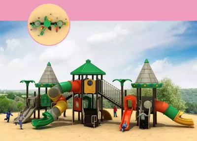 Immagine prodotto di Parco giochi per bambini con scivoli Animazione per bambini Torre di arrampicata all'aperto Campi da gioco