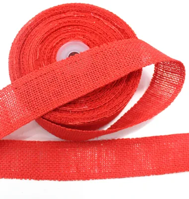 Jute-Dekoband, 10 m x 40 mm, rot, für Geschenke & Basteln