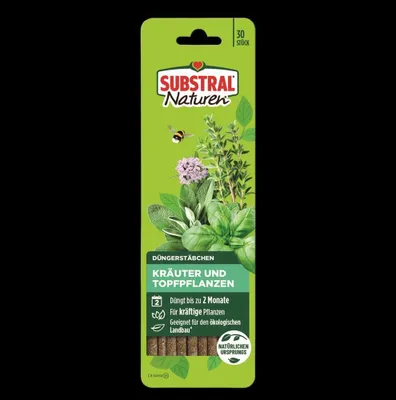 Produktbild von Substral Naturen Düngerstäbchen Kräuter und Topfpflanzen 30 Stück
