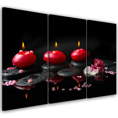 Produktbild von Triptychon auf leinwand religiös - rot 120x80 cm Feeby rot wandbild bereit zum aufhängen