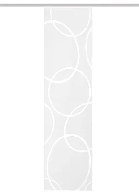 Zdjęcie produktu dla HOME WOHNIDEEN Zasłona przesuwna Jacquard Transparent „Pinale” 245 x 57 cm 1x ścianka przesuwna wraz z wózkiem panelowym i prętem obciążającym Biały