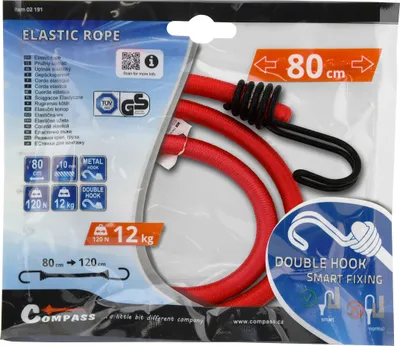 Obrázok produktu pre Compass UPÍNAČ PRUŽNÝ DOUBLE HOOK 10 mm/80 cm, 02191(MS11)