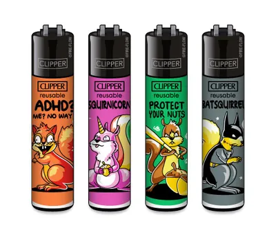 Produktbild von Clipper Feuerzeug 4er Set Squirrels