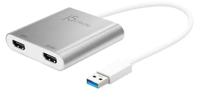 Produktbild von j5create JUA365-N USB™ 3.0 zu Dual HDMI Multi-Monitor Adapter, 3.2 Gen 1 (3.1 Gen 1), USB Typ-A, HDMI-Ausgang, 3840 x 2160 Pixel