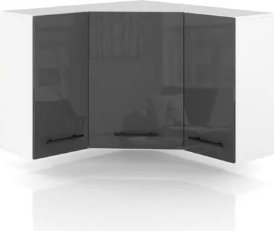 Zdjęcie produktu dla Szafka Kuchenna Wisząca Narożna Modułowa 90X90Cm Spremium Szary Połysk