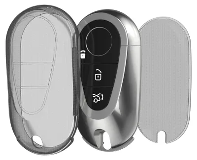 Produktbild von kwmobile Schlüsselhülle für Mercedes Benz 3-Tasten Smart Autoschlüssel Hülle - Autoschlüssel Schlüssel Hülle aus TPU Silikon - Schlüsselschutz Gehäuse