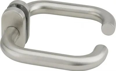 Image de Paire de béquilles arrondies pour porte, carré 7 mm, aspect inox - THIRARD