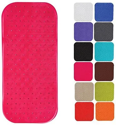 Produktbild von MSV Dusche/Bad rutschfeste Matte Badezimmer - Gummi - rosa - 36 x 97 cm