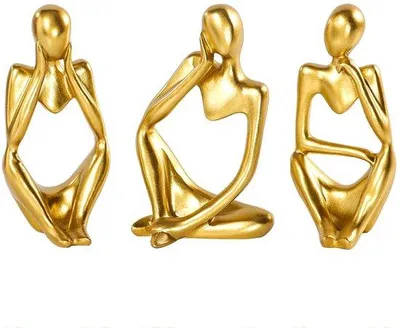 Immagine prodotto di Ibenzoa® Scultura in resina astratta – figura decorativa realizzata in resina di alta qualità, ideale per l'arredamento di case e uffici, disponibile in un colore neutro