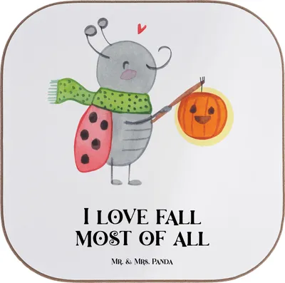 Produktbild von Mr. & Mrs. Panda Holzuntersetzer Smörle Laterne - Weiß - Geschenk, Untersetzer für Gläser, Tassen, gläseruntersetzer, Coaster, Dekoration, Marienkäfer, Tischuntersetzer