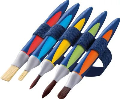 Produktbild von Pelikan 700733  griffix 5er Pinsel-Set, mit 5 verschiedenen Borsten- und Haarpinsel, mit Pinselband