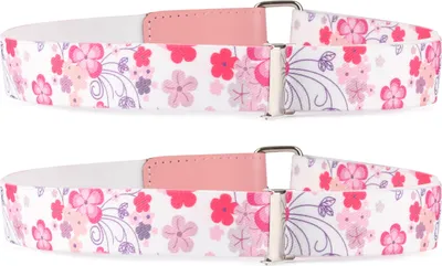 Produktbild von 2x Ladeheid Kinder Gürtel Elastik-Gürtel 1-6 Jahre 34-65 cm P15 (Weiß/Rosa/Blumen, 1-6 Jahre)