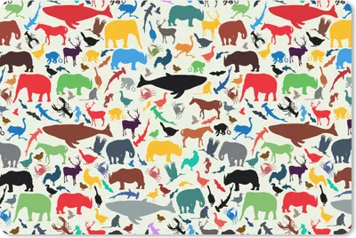Produktbild von MuchoWow® Schreibtischunterlage Regenbogen - Tiere - Muster - Kinder 60x40 cm - XXL Mauspad - Großes Mauspad