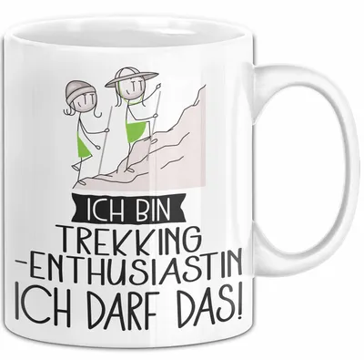 Produktbild von Geschenk für Trekking-Enthusiastin Tasse Lustige Geschenkidee Geburtstag Ich Bin Trekking-Enthusiastin Ich Darf Das (Weiß)
