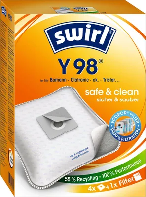 Produktbild von Swirl Staubbeutel Y 98, Staubbeutel, Weiß, Dirt Devil, Hoover, Severin, 4 Stück(e)