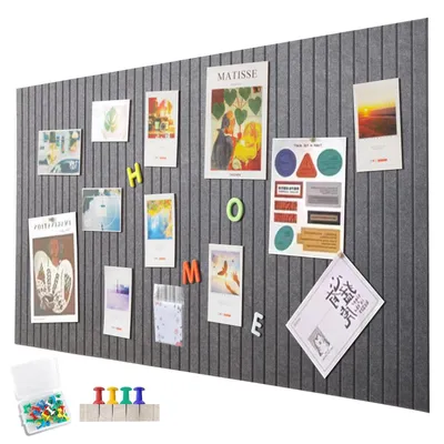 Immagine prodotto di Omgoods - Bacheca in sughero grande, 60 x 40 cm - Pannello decorativo in feltro con nastro adesivo