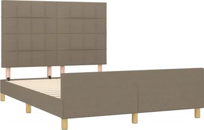 Produktbild von vidaXL Bettgestell ohne Matratze Taupe 140x190 cm Stoff