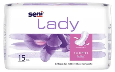 Produktbild von Seni Lady Super Inkontinenzeinlagen 15 Stück bei mittlerer Blasenschwäche