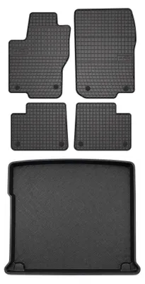 Zdjęcie produktu dla Dywaniki gumowe + mata bagażnika do Mercedes-Benz ML W166 2011-2015 (standardowy bagażnik) – czarne, dopasowane – Wielganizator SolidPRO
