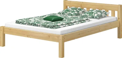Produktbild von Doppelbett Ehebett Kiefer natur Massivholz 160x200 Bettgestell Zubehör wählbar V-60.38-16ohne Zubehör