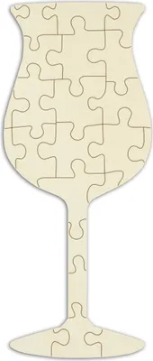 Produktbild von Personalisierbares Blanko-Holzpuzzle „Glas“, zum selbst gestalten – 23 Teile, ca. 29 x 12 cm, leeres Puzzle aus Schichtholz inkl. Puzzlevorlage