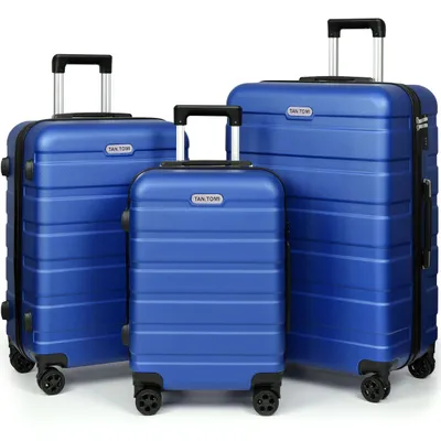 Image de Valises cabine S/M/L / Lot de valises à coque rigide, légères, en ABS, spacieuses, résistantes, à roulettes, valises cabine, grande capacité