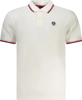 Immagine prodotto di Polo da uomo a maniche corte di colore bianco con dettagli a contrasto e applicazione del logo