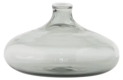 Immagine prodotto di Vaso Un Fiore da 46 cl in vetro borosilicato soffiato artigianalmente, colore grigio con decoro bianco, ideale per arredo casa e tavola elegante