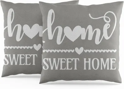 Produktbild von Set von 2 Kissenbezügen 40 x 40 cm, Grau, Weiches Leinen, Dekorativ, für Wohnzimmer