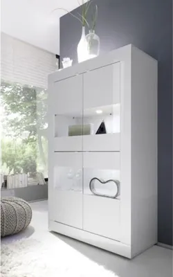 Image de Vitrine Hochschrank blanc laque haute brillance Italie Caserta31