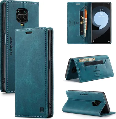 Obrázek produktu pro Redmi Note 9 Pro Pouzdro, RetroPolyuretanKožené Pouzdro, Stojánek a Ochranné Pouzdro pro Xiaomi Redmi Note 9 Pro modré