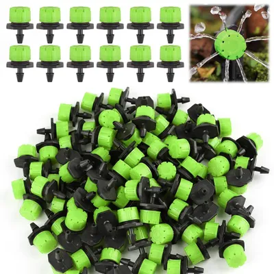 Produktbild von 200 Stück 1/4 Zoll Einstellbare Bewässerungstropfer, 360° Mikro Tropfbewässerungs-Emitter für Gartenbewässerungssysteme, Verstopfungssichere Sprinkler