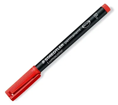 Obrázek produktu pro STAEDTLER Lumocolor 318-2 - Červený - Kulatý hrot - Černý - Červený - Polypropylen (PP) - Jemný - 0,6 mm