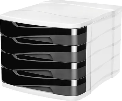Produktbild von Ellypse by Cep 1003940161 Schubladenbox Ellypse - A4, 4 halboffene Schubladen, schwarz