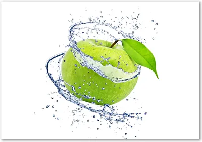 Produktbild von Tulup® Leinwandbild - 100x70 cm - Wandkunst - Drucke auf Leinwand - Leinwanddruck  - Essen & Getränke - Grün - Grüner Apfel