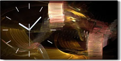 Produktbild von Wanduhr Bürouhr Leinwand Bild Kunstdruck 60x30 digitales fraktales Kunst - weiße Hände