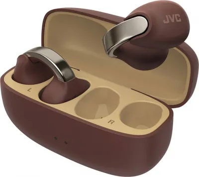 Zdjęcie produktu dla JVC HA-NP1T, True Wireless Stereo (TWS), 20 - 20000 Hz, Połączenia/muzyka, 9,7 g, Zestaw słuchawkowy, Brązowy, Srebrny