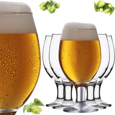Produktbild von PLATINUX Biertulpen Biergläser aus Glas Set 6 Stück 300ml (max.400ml) Bierschwenker Pilsgläser Bierpokal Bierkelche 0,3L