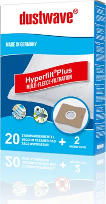 Produktbild von 20x dustwave® PREMIUM-Staubsaugerbeutel für Baur - 341.487/341-487 / Extradickes Vlies für Allergiker - Markenstaubfiltertüten"MicrofiltPlus®"  Germany + 2 Microfilter