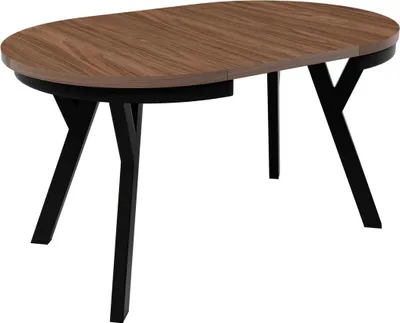 Produktbild von Esstisch ARI Rund 90-190 cm Ausziehbar Nussbaum Holzoptik Metallbeine