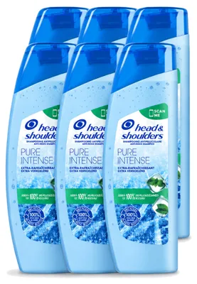 Zdjęcie produktu dla 6 x Szampon Head & Shoulders Anti-łupież Pure Intense, intensywnie chłodzący, 250 ml - zestaw ekonomiczny - 6 sztuk